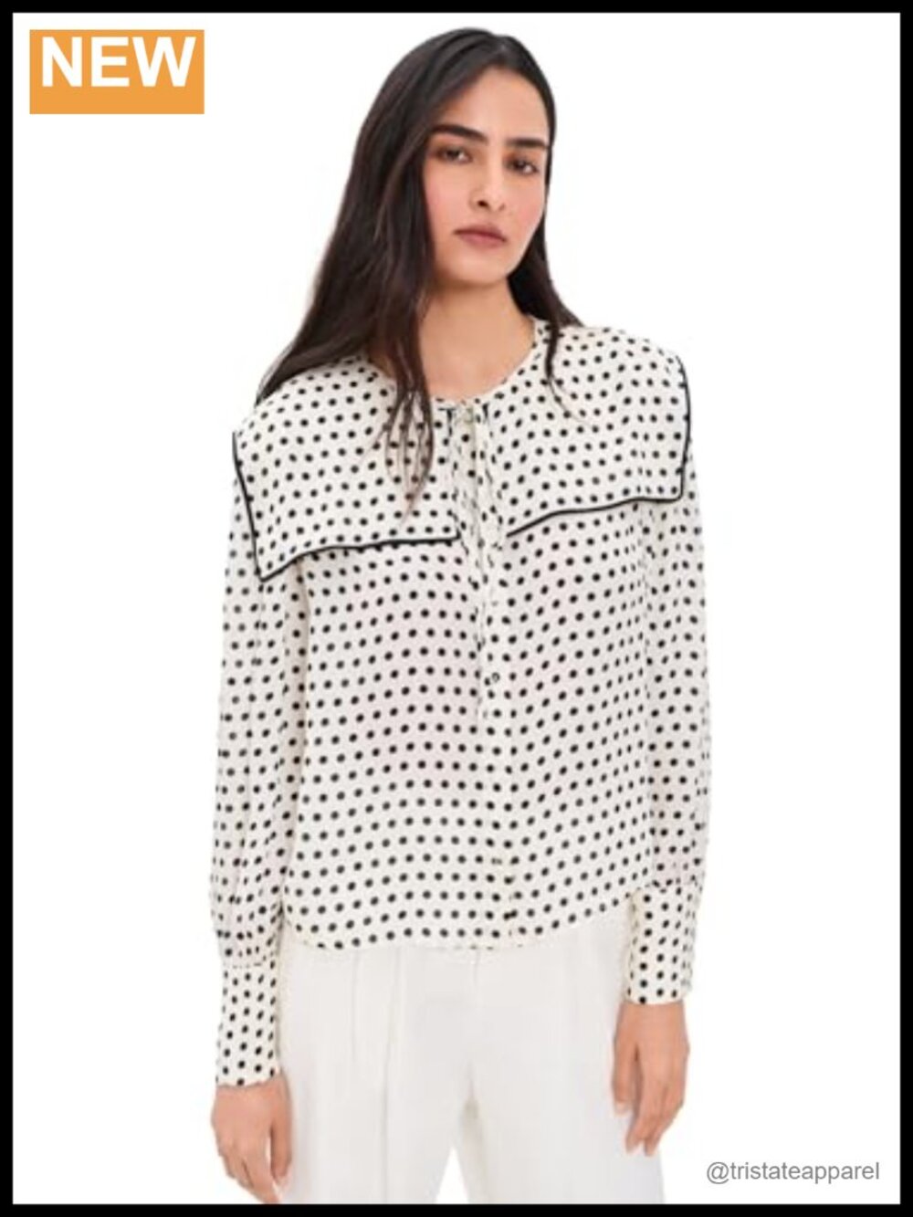 FRAME Women's The Polka-Dot Fleet Silk Blouse